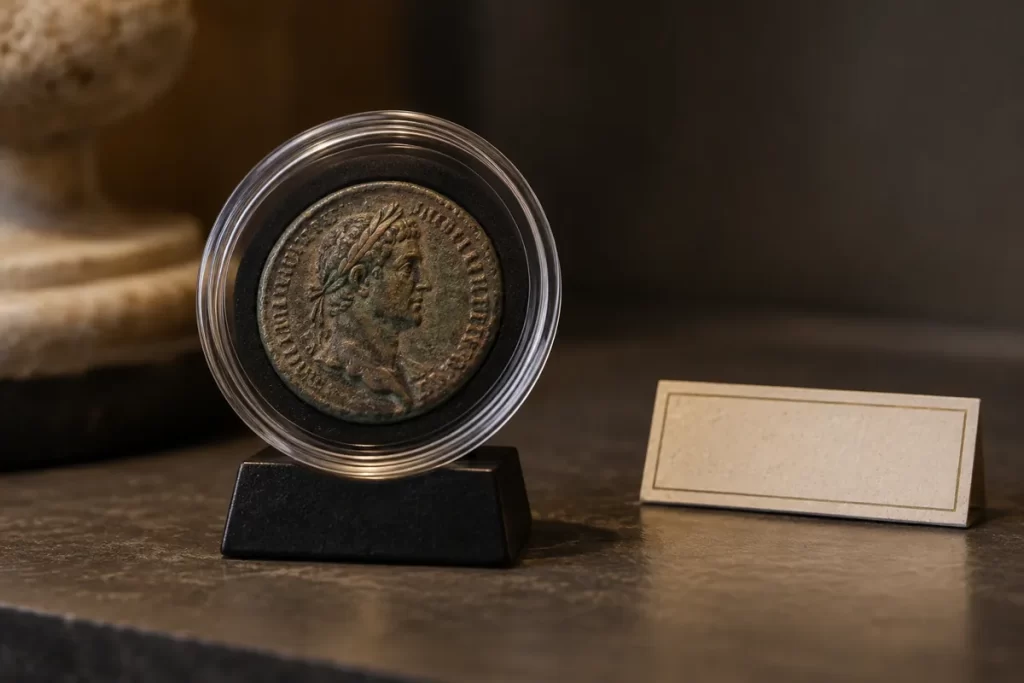 Ancient coin display capsule