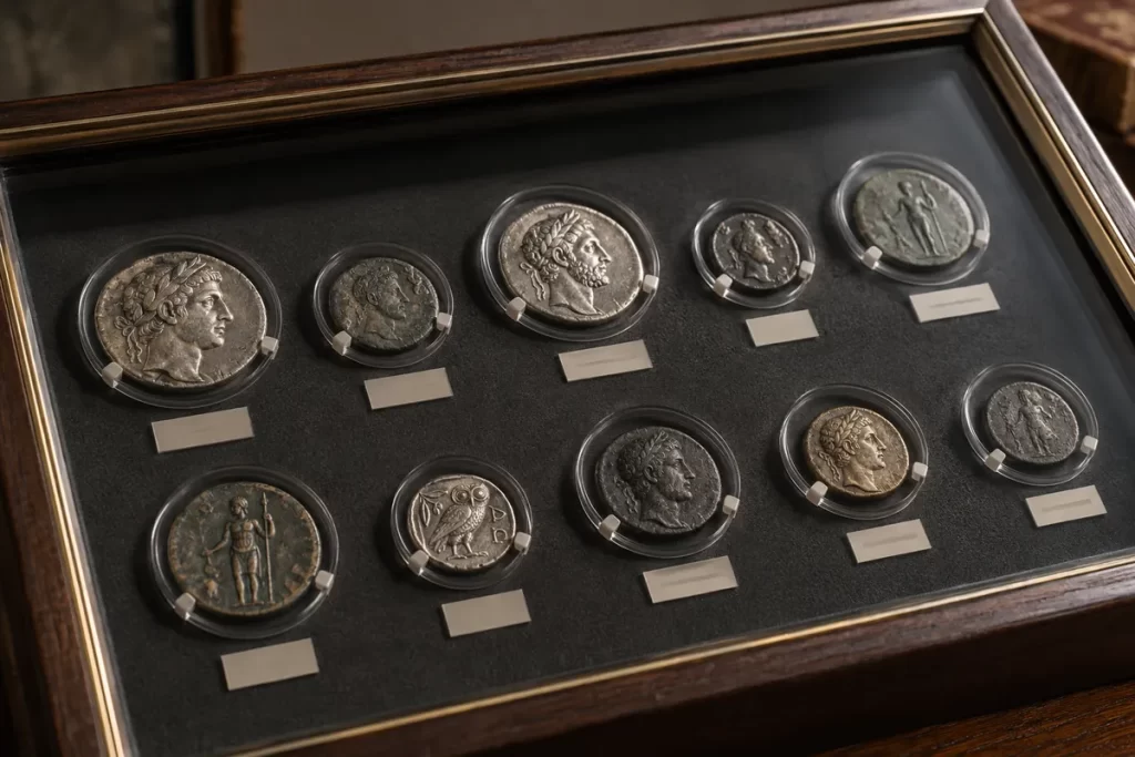 Ancient coin display case