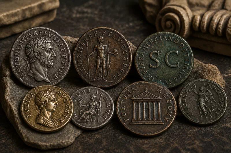 Roman coins inscriptions