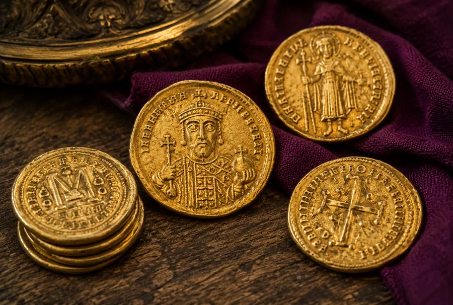 What were byzantine coins called in ancient history ?